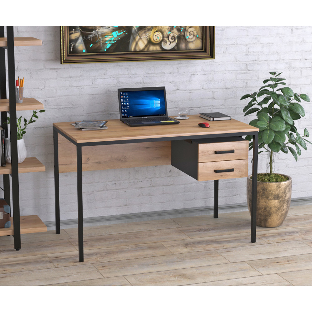 Письмовий стіл L-2p Loft design з 2 шухлядами